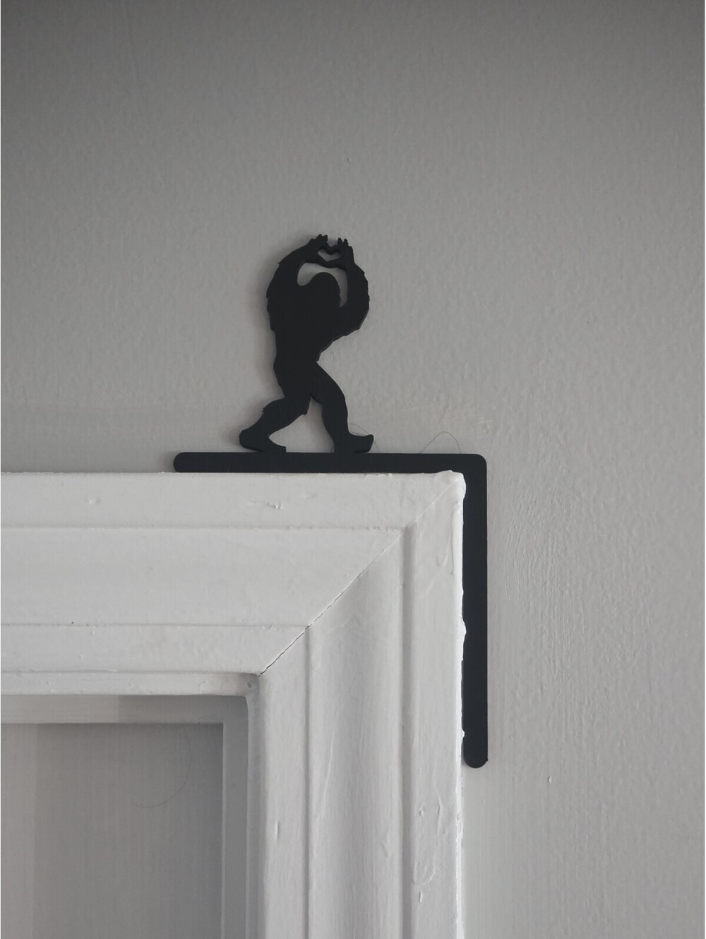 3d Printed Black Bigfoot Sasquatch Door Corner Sign heart Love 🫶